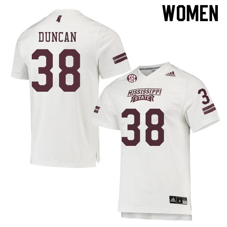 Women #38 Ashtanyrein Duncan Mississippi State Bulldogs College Football Jerseys Sale-White